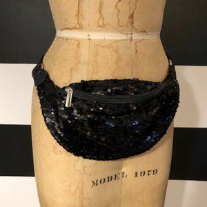 New BLACK SEQUIN Fanny Pack